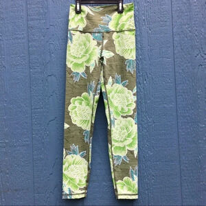 Aerie Green Floral Athletic Leggings Women’s Size Small